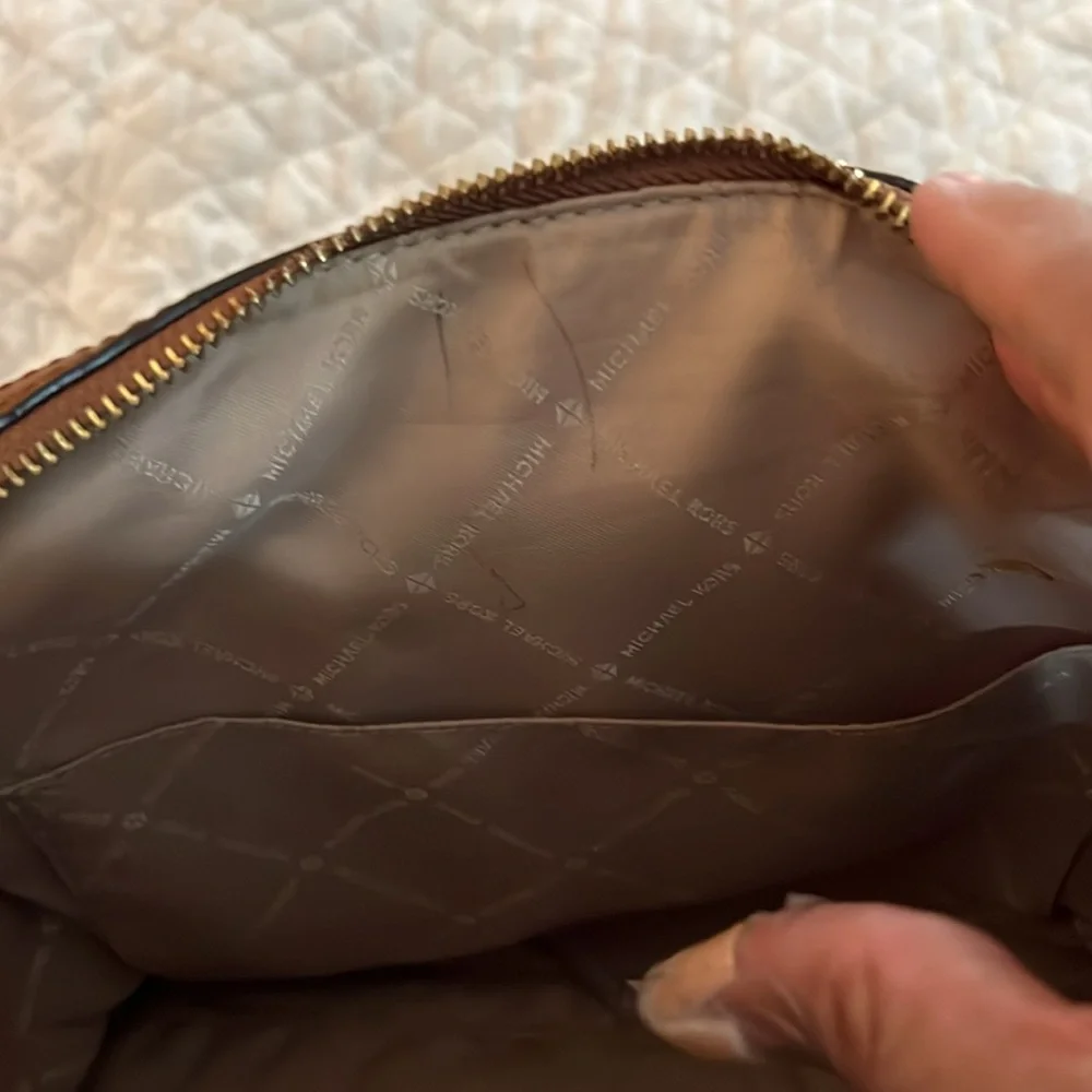 Michael Kors Tan and Brown Signature Tote Satchel - Picture 11 of 12